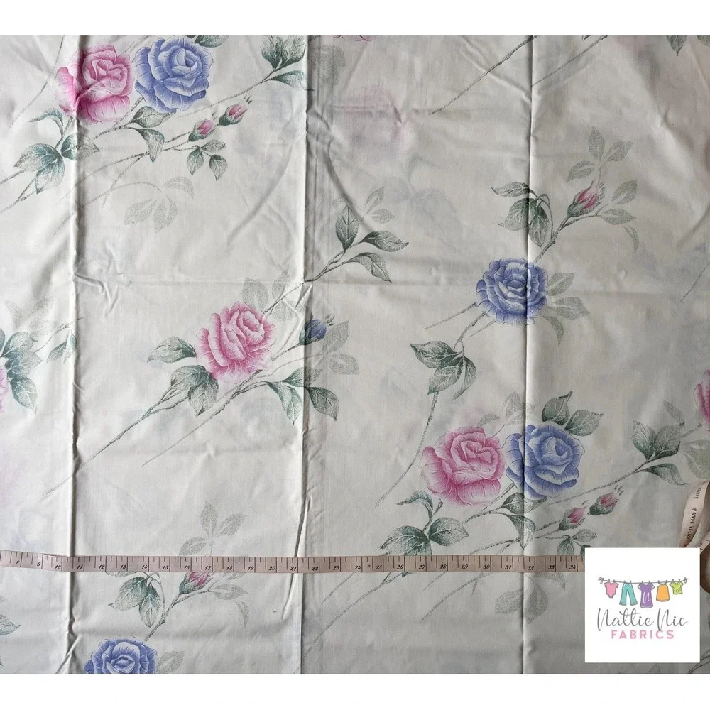 Vintage Full Size sheet set with 2 pillowcases pink and purple roses NWOT